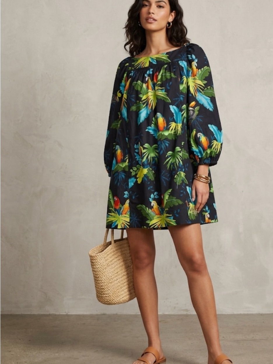 Marc Jacobs Multicolor Tropical Parrot Print Top